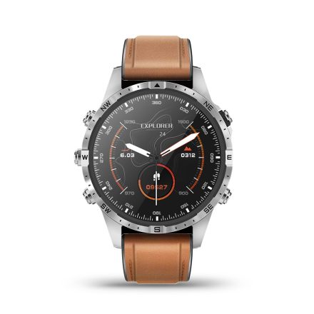  GT45 Watch Sport Watch Heart Rate Monitor with Pedometer Compass Multilingual Menu – Silver
