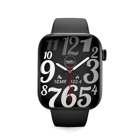Hello Y102 Bluetooth - ceas inteligent AMOLED cu meniu multilingv cu curea din silicon - Negru