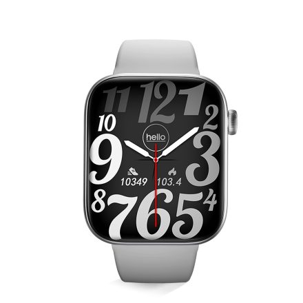 Hello Y102 Bluetooth - ceas inteligent AMOLED cu meniu multilingv cu curea din silicon - Gri