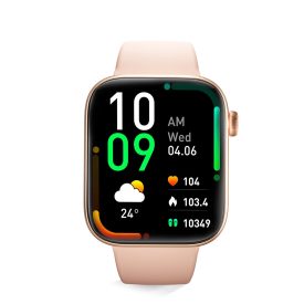   Hello Y102 Bluetooth - ceas inteligent AMOLED cu meniu multilingv cu curea din silicon - Rose Gold