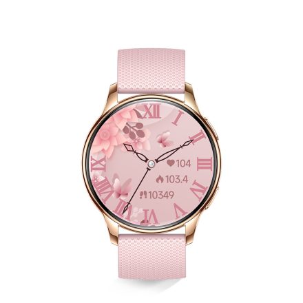 HELLO Y11 Smartwatch impermeabil cu meniu multilingv, ritm cardiac, tensiune arterială, oxigen din sânge + curea cadou - RoseGold
