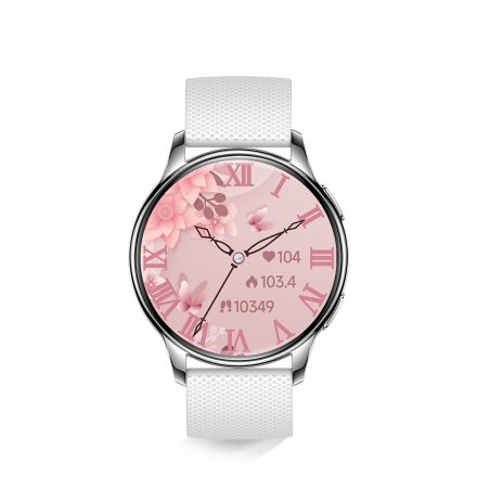 HELLO Y11 Smartwatch impermeabil cu meniu multilingv, ritm cardiac, tensiune arterială, oxigen din sânge + curea cadou - Argint